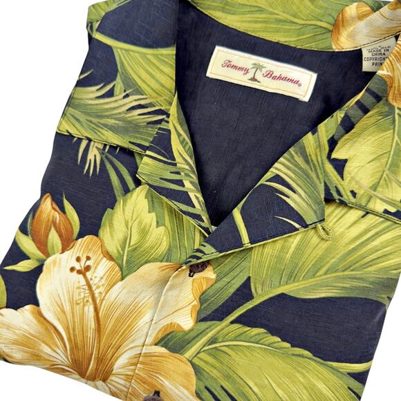 Tommy Bahama Men's LT 100% Silk Hawaiian Button Down Shirt Tall Resort Cruise - Picture 1 of 8